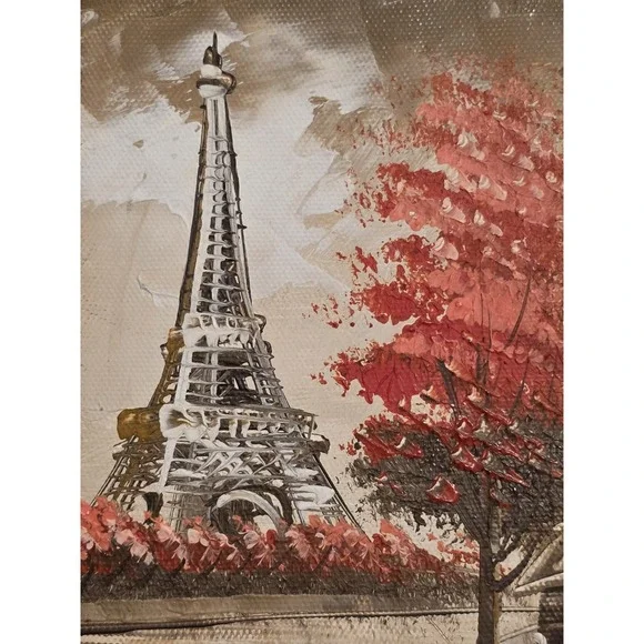 Burnett Paris Eiffel Tower Oil Painting - Picture 4 of 11